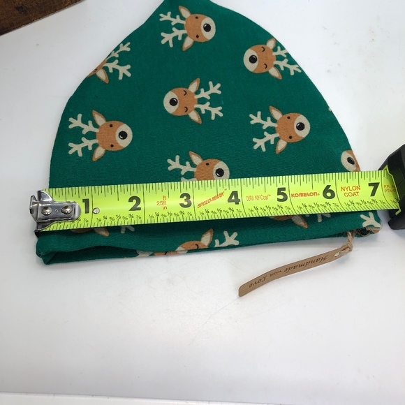 Baby Beanie Green Reindeer Slouchy Beanie Hat 3-6 Mos. - Picture 3 of 15